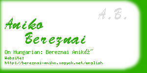 aniko bereznai business card
